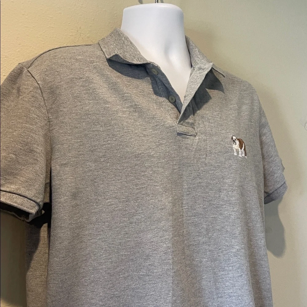 Ralph Lauren Gray Polo Shirt with Embroidered Dog